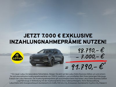Lotus Eletre Business Inzahlungnahme-Prämie